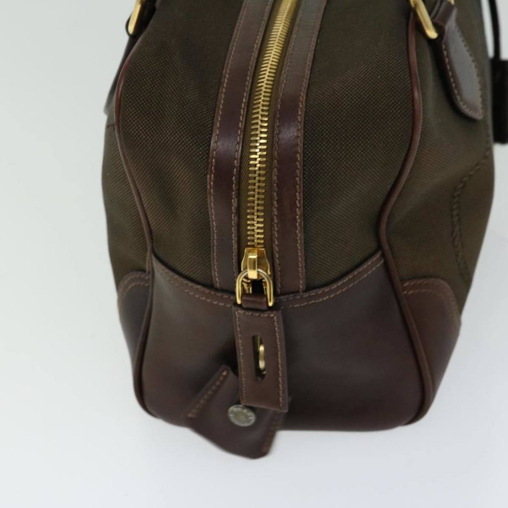 PRADA Mini Boston Bag Boston Bag Canvas Leather Brown Auth hk1091 - Picture 4 of 16